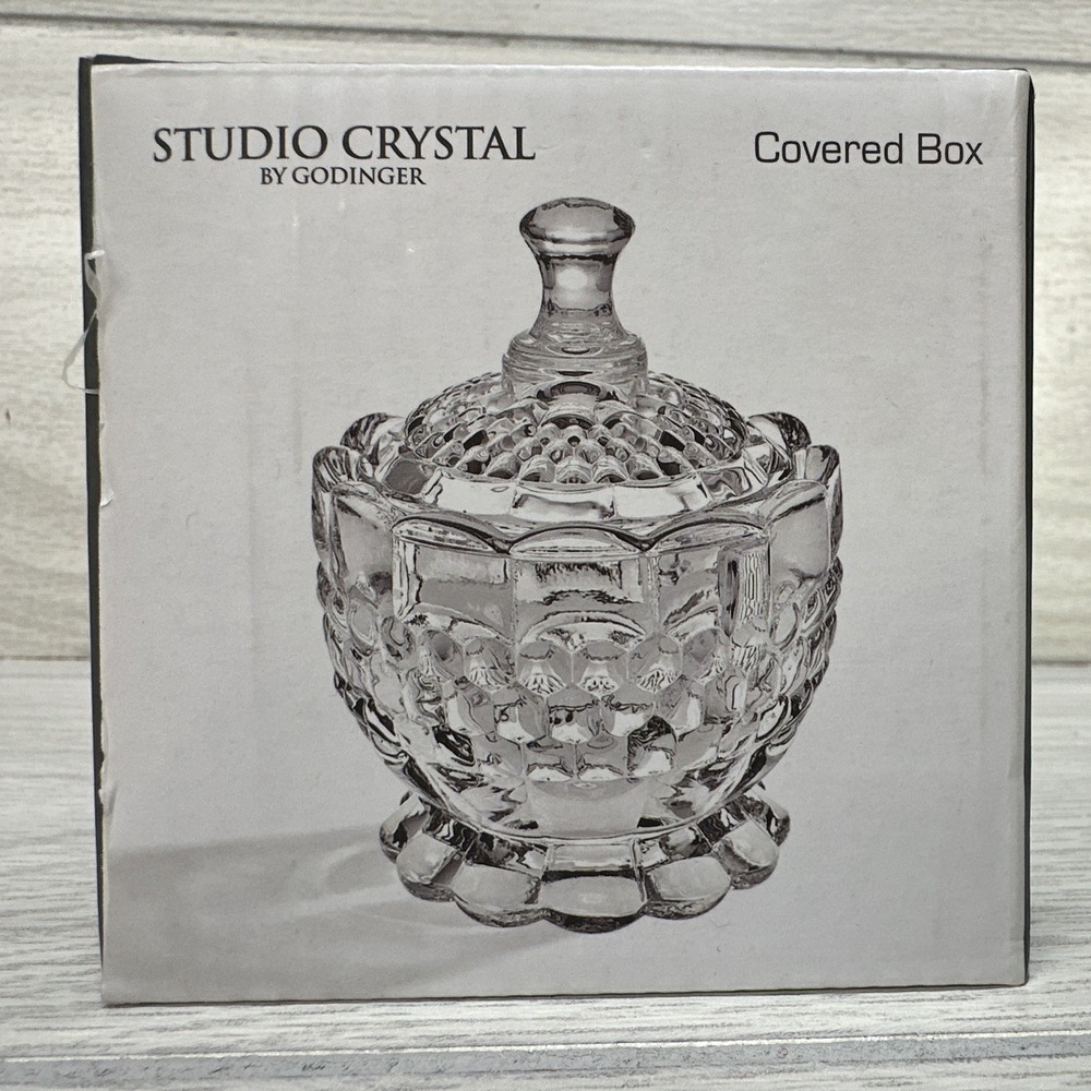 Godinger Studio Crystal 4" Covered Box Clear Crystal w/ Lid MPN 45213